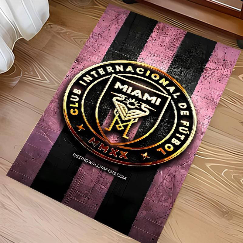 1pc Inter Miami CF Print Area Rug - Soft,Washable Non-Slip Indoor Mat for Office Chairs,Living Room,Home Office Decorative Rug