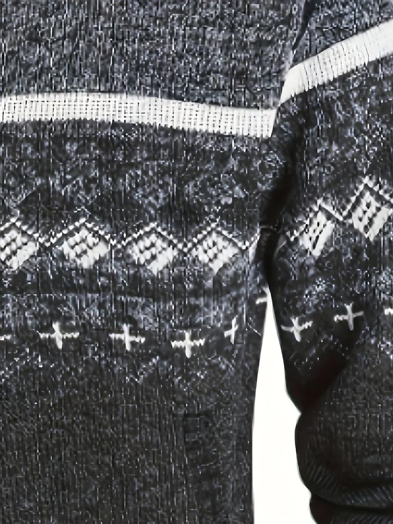 Men's Winter High Neck Plush Knit Slim Fit Cardigan Sweater