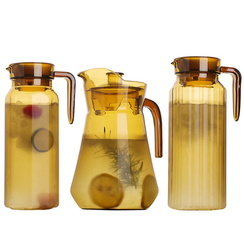 Acrylic High-Temperature Resistant Pitcher - Large Capacity Cold Water and Juice Jug for Home, Restaurant, or Bar