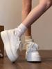 Baskets blanches à semelles épaisses pour femmes: Chaussures à plateforme automne 2025, Style sportif décontracté polyvalent augmentant la hauteur