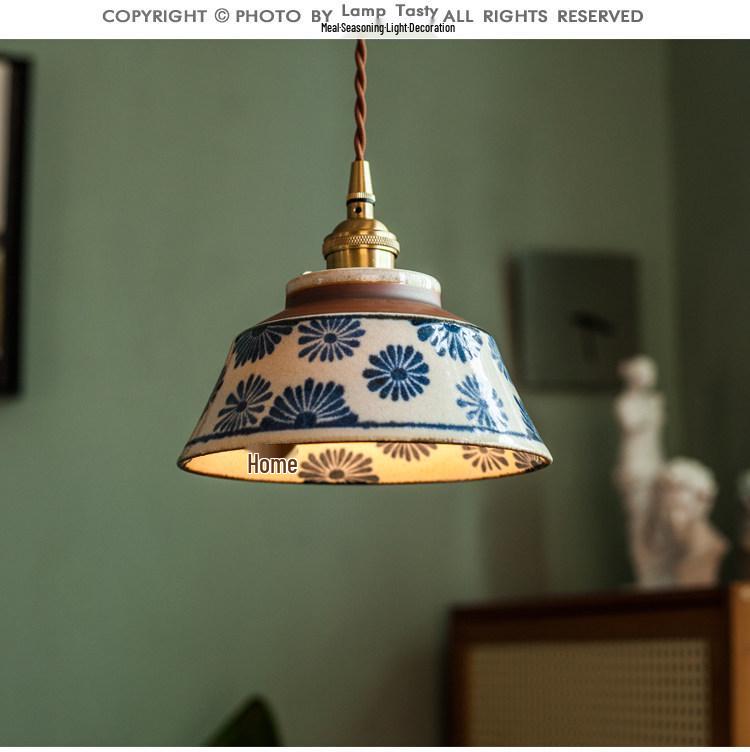 Chinese Retro Teahouse Ceramic Pendant Lamp: Ancient Style for Bedroom or Dining Room