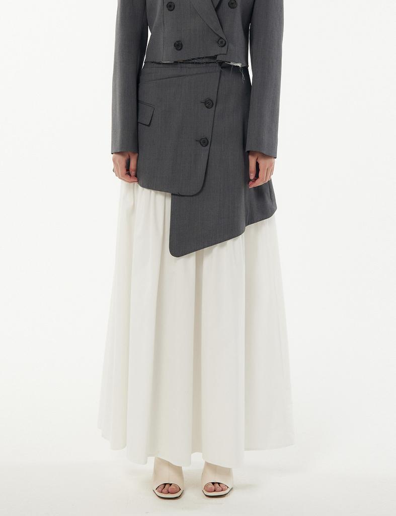 Meuameu Blazer Crop Layered Skirt