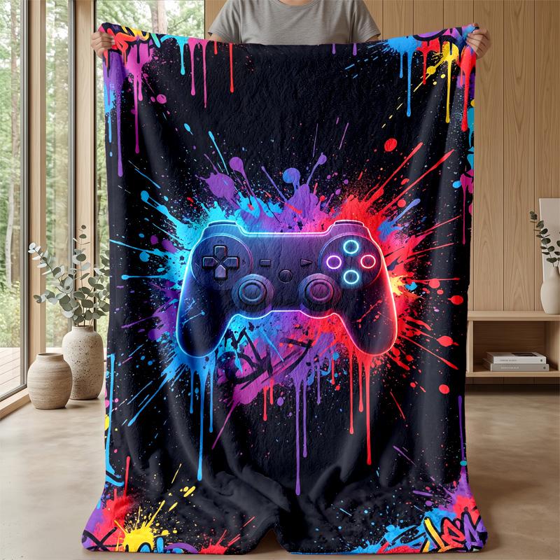 Graffiti Game Controller Theme blanket Lightweight Warm Flannel Blanket Decorative Throw Blanket for Home Decoration