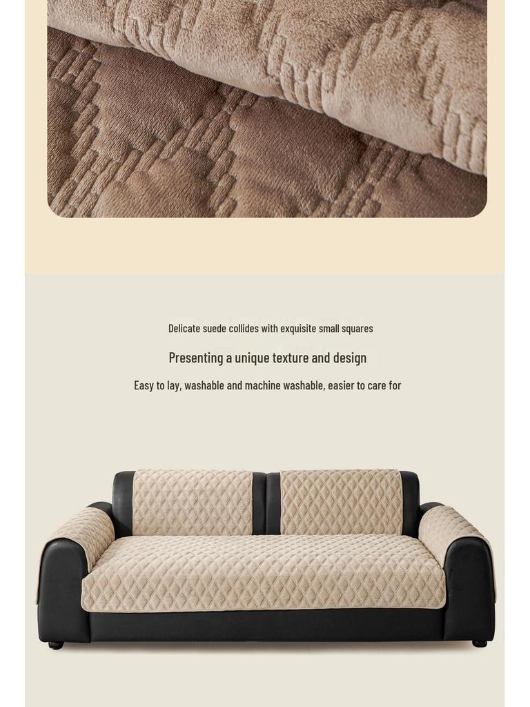 Hochwertiges rutschfestes Plüsch-Sofakissen für Ledersofas - Perfekt für Herbst und Winter