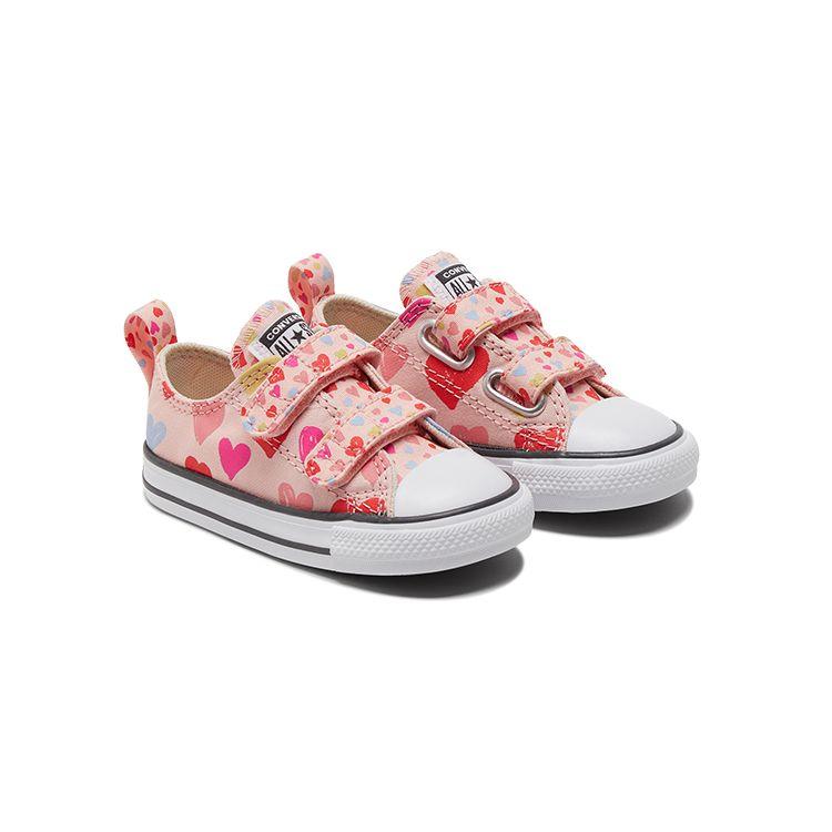Converse Chuck Taylor All Star 2V Velcro Durable Non-Slip Low Top Casual Canvas Shoes Baby Sneakers Pink Blue Multicolor 771610C