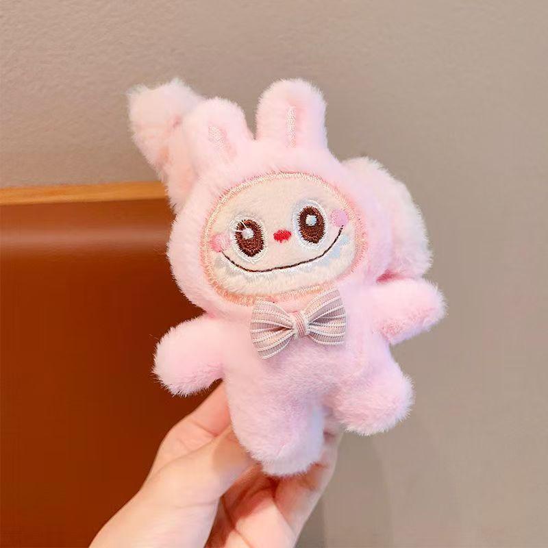 

2025 Новый плюшевый краб-зажим Labubu Осень/Зима Большой мультяшный зажим для волос в виде пластины на затылке Головной убор розовый