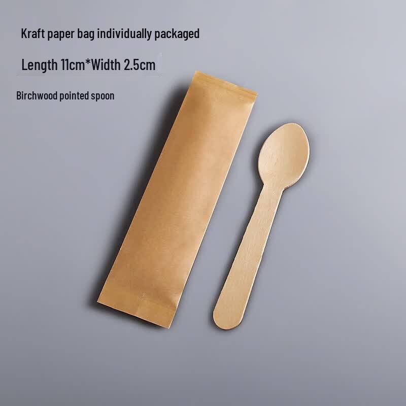 Small Disposable Eco-Friendly Wooden Dessert Spoon
