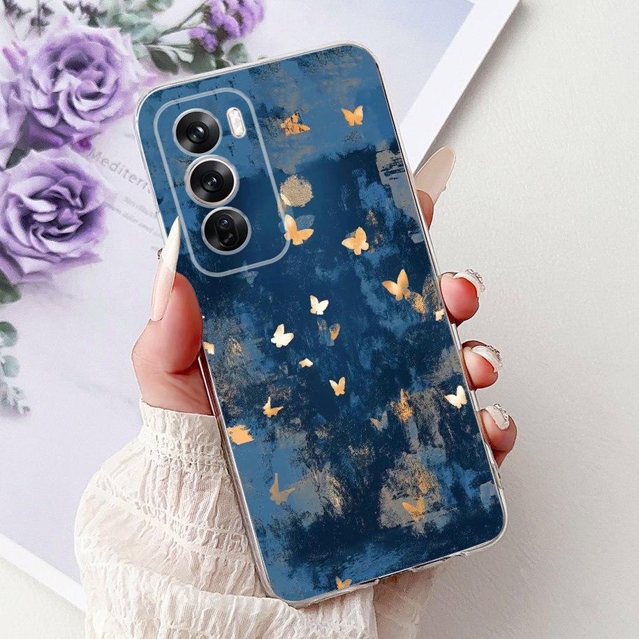 For OPPO Reno12 Pro 5G Case CPH2629 Cover Transparent Silicone Fashion Butterfly Soft Case For Reno 12 CPH2625 Reno 12Pro Fundas