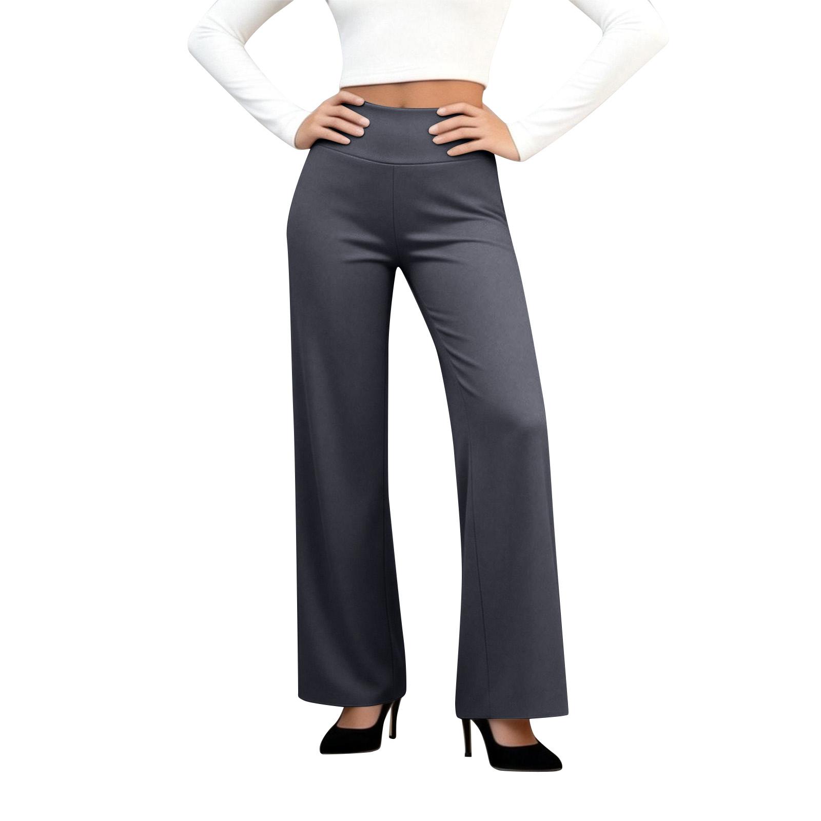 Women s high-waisted yoga pants, work pants, stretchy business-casual trousers M