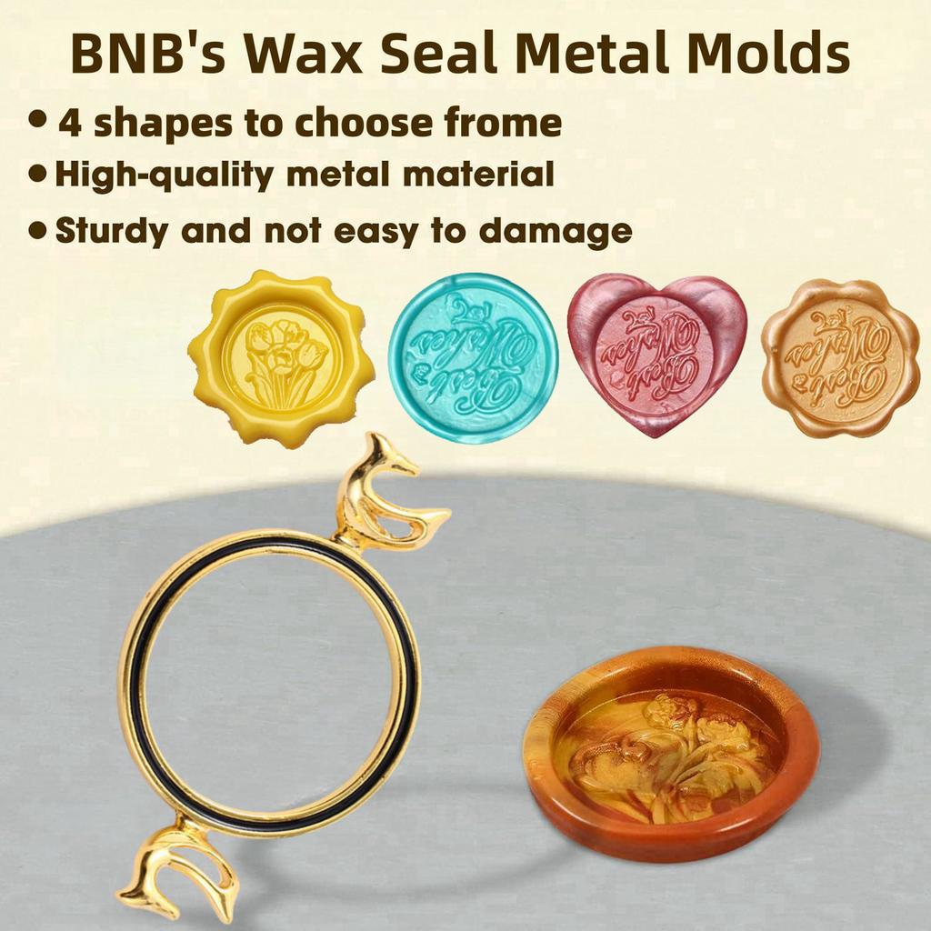 1PC Metal Wax Seal Mold for 1 Inch Stamp, 8 Shape Metal Molds for Gift Wrapping, Wedding Invitations, Envelopes, Cards