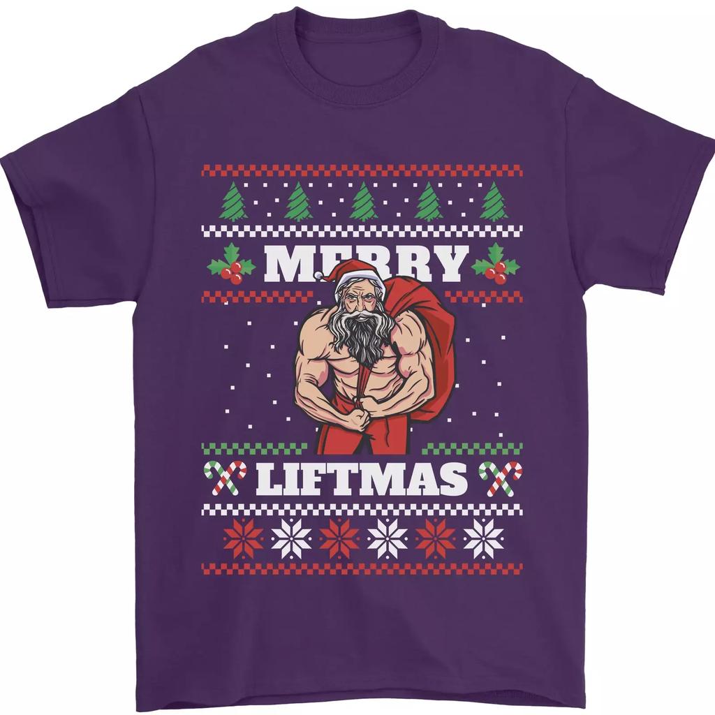 Merry Liftmas Gym Santa Claus Bodybuilding Christmas TShirt 100 Cotton ONeck Short Sleeve Casual Unisexs Tshirt Size S3XL