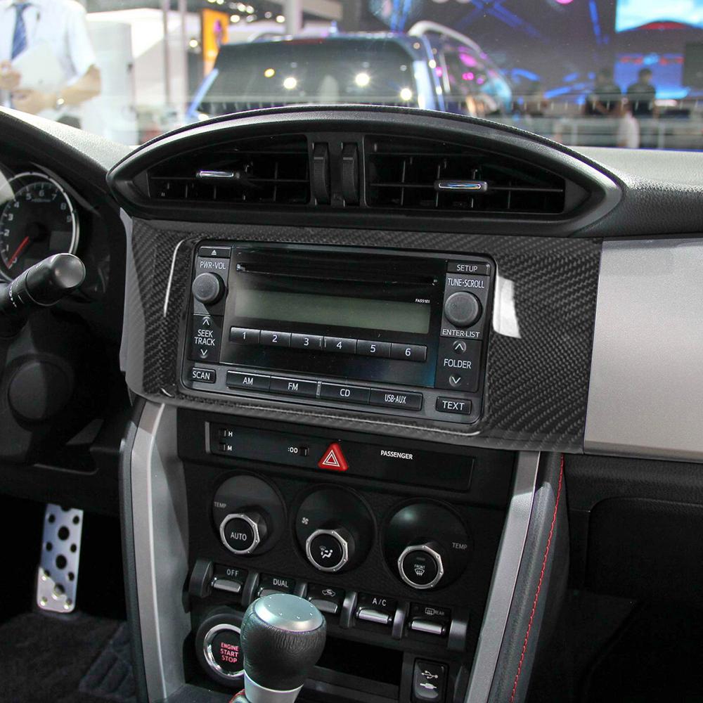 Real Carbon Fiber Console Central CD Player Cover Trim Panel Frame For Toyota GT86 For Subaru BRZ 2012-2020