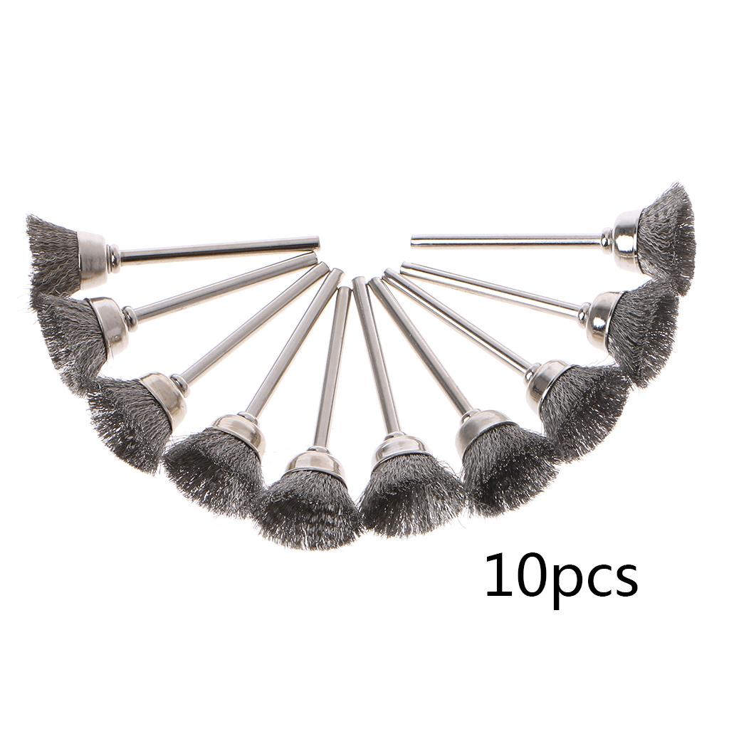 Wire Wheel Cup Brush Set Round Shank Wire Brush for Cleaning Rust Stripping & Abrasive 10 Pieces Stainless Steel