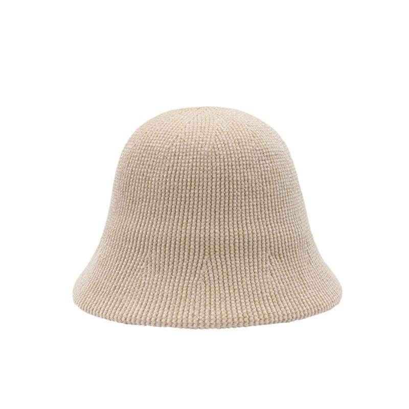 Chapéu de veludo cotelê feminino outono e inverno novo chapéu balde liso mostra rosto pequeno cobertura retro versátil chapéu de pescador