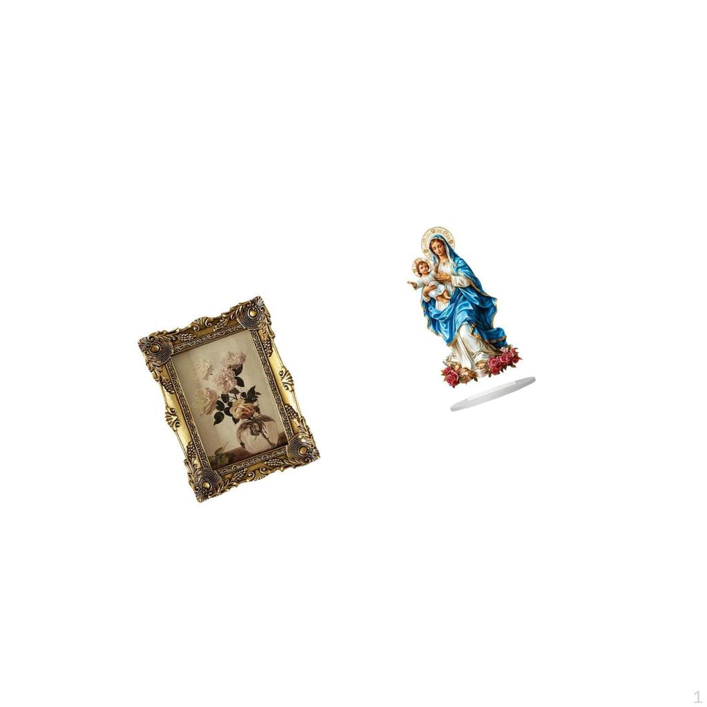 Vintage Resin Photo Frame And 2D Acrylic Desktop Decor Unique Tabletop Ornament for Wedding Holiday