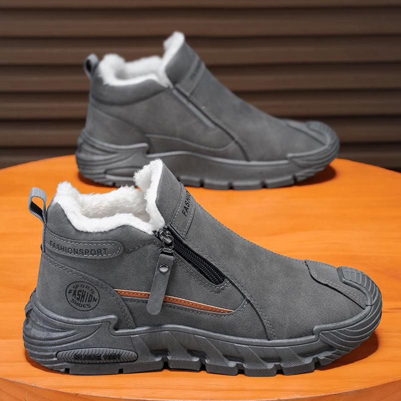 Winter men s shoes velvet high-top Martin boots men s non-slip and wear-resistant thickened warm short boots cotton shoes labor insurance shoes men 44 2390₽