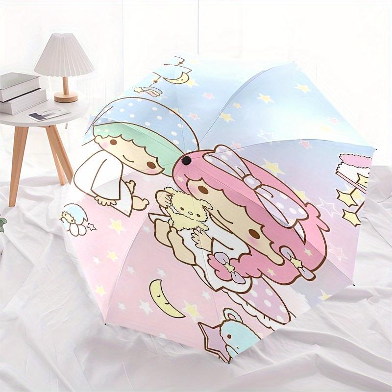 Little Twin Stars,Sanrio Characters Automatic opening and closing folding umbrella with 8 rib frame and compact travel design,perfect for