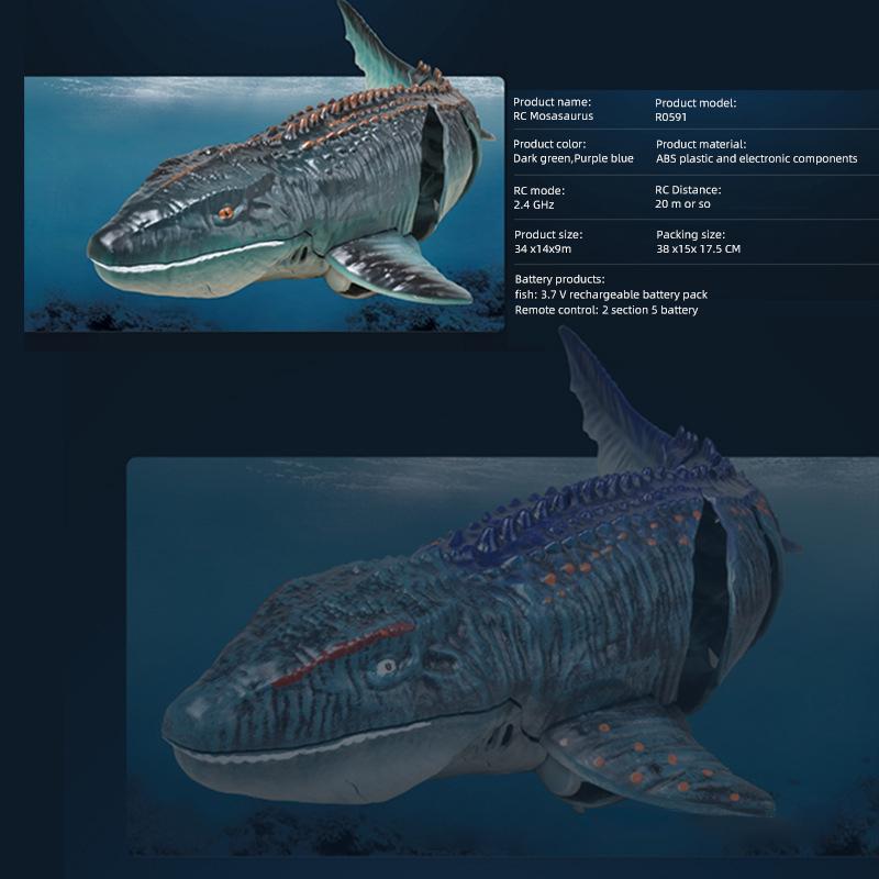 Rc Boat Simulation Mosasaurus remote control Ship Animal Wireless Electric Boat High-Speed Speedboat  Boat water  Toy Boy gifts