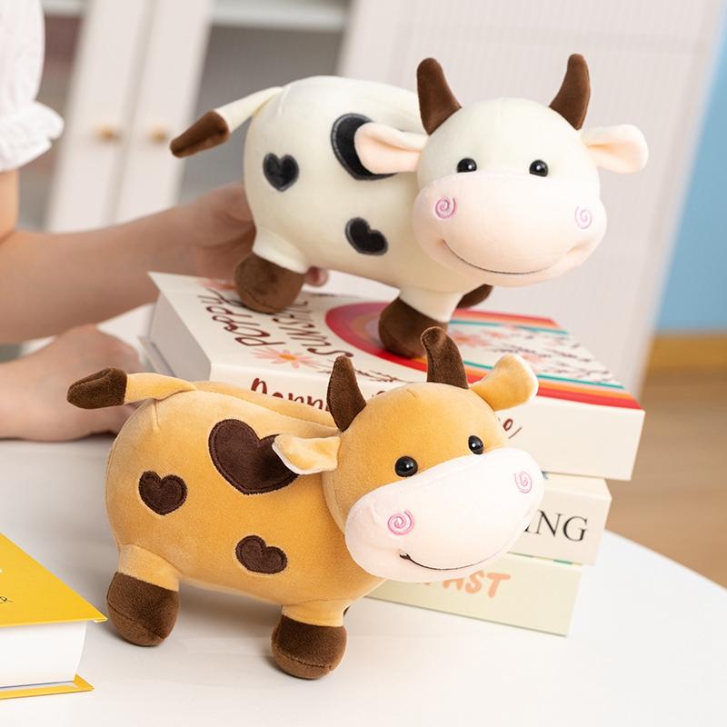 Cartoon Cattle Plush Doll Super Cute Cow Stuffed Toys Kawaii Room Decoration Baby Children Sleep Hug Pillow Sweet Gift For Girls