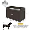 Elevated Dog Bowls, 2-in-1 Bowl Holder Storage, Drawer, 2 Bowls, 60 x 30 x 36 cm, Coffee Brown