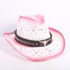 Popular European and American Fashion Hollow Woven Hat Straw Hat Men's and Women's Classic Outdoor Western Denim Straw Hat