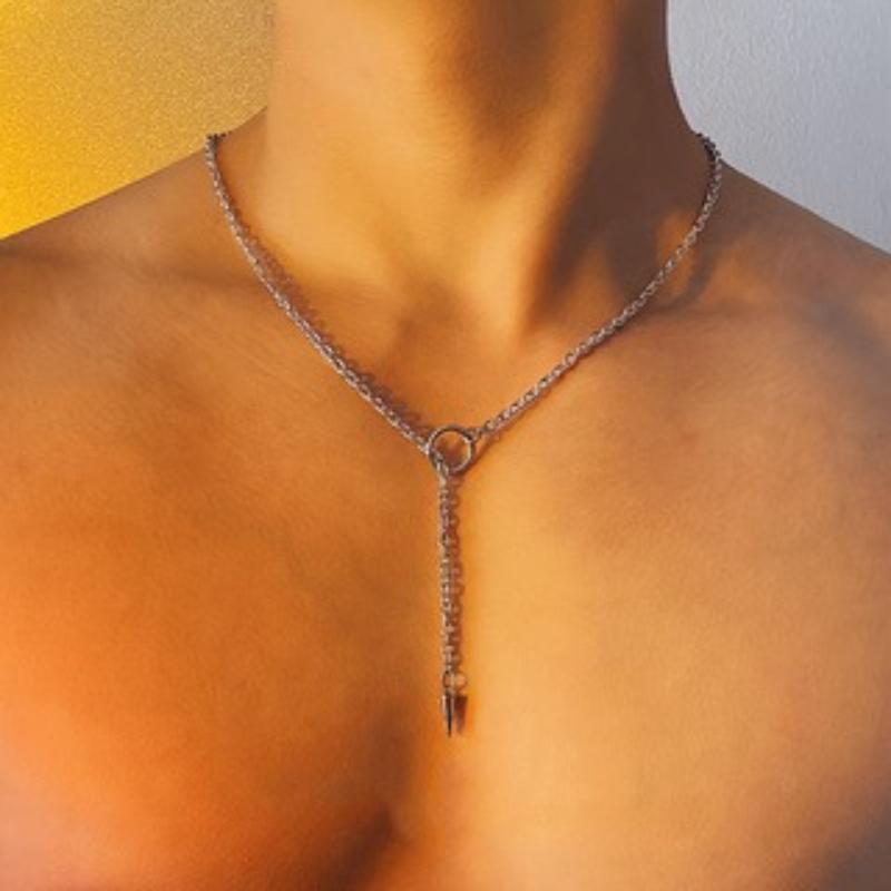 

Personalized Trend Conical Pendant Pull-out Necklace Women s Fashion Punk Wind Hip-hop Party Accessories Gifts
