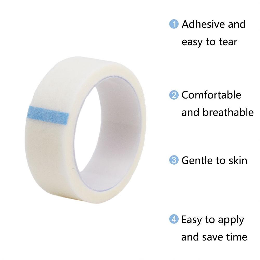 5/10/20/50PCS 9Mx1.25cm Non Woven Breathable Eyelash Extension Paper Tape Roll Fabric Adhesive Tape For Fake Eyelashes