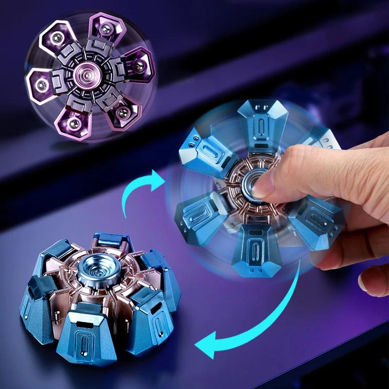 EDC fidget spinner giroscopio de armadura abierta juguetes para aliviar el estrs de adultos juguetes magnticos simples