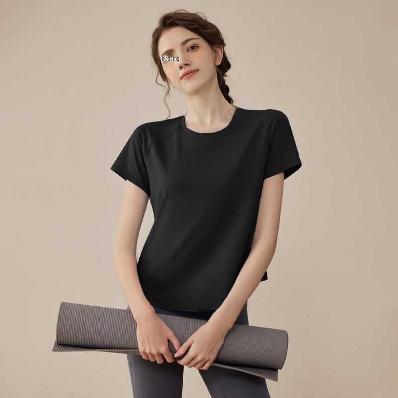 

Женский быстросохнущий топ для йоги облегающего кроя - 2025 с коротким рукавом для бега и тренировок XL