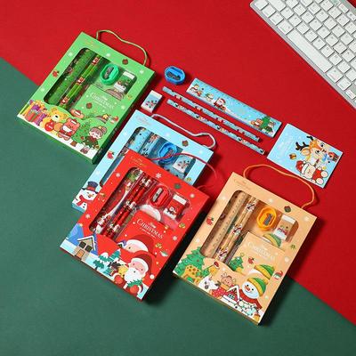 Conjunto de Papelaria Estudantil de Natal: Prêmios de Férias para Crianças - Conjunto Portátil de Seis Peças