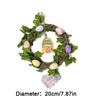7.8 Inch Easter Egg Wreath LED Light Spring Wreath Decorative Colored Egg Rattan Leaf Wreath Battery Operated for Farmhouse