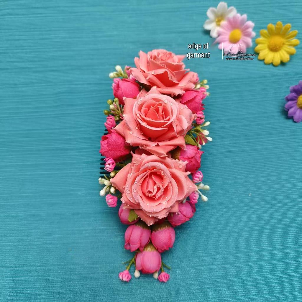 Yunnan Ethnic Headflower Comb - Handmade Thai Dance Headdress & Photo Studio Performance Accessory