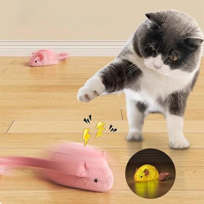Interactive Plush Mouse Cat Toys Simulation Mice Kitten Self-Playing Plush Toys Indoor Pet Cats Chew Toy Pet Supplies