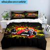 Electric Monster Truck Art 3pcs Bedding,Including 1pc Duvet Cover And 2pcs Pillowcases Perfect for Christmas,Ideal for Bedroom, Dormitory
