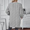 V-Neck Long Sleeve Solid Color Vintage Cardigan Loose Sweater Knitwear Autumn Winter