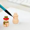 10pcs/set Children Log Dolls Wood Figurines Christmas Decoration Handicraft Kid DIY Painting Wood Tree Snowman Craft Toy