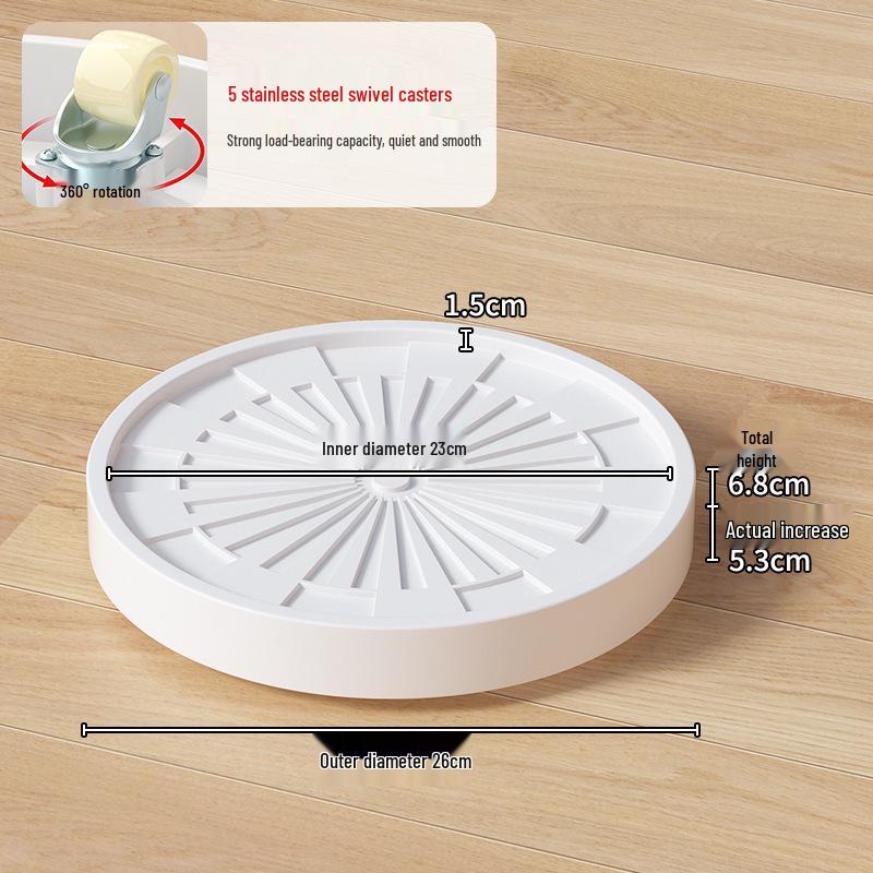 Large Flower Pot Mobile Tray with Hidden Wheels, High Load Capacity, Thickened Plastic