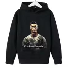 Spring Autumn Casual Children's Hoodie Sports Sweatshirt for Boys and Girls Ronaldo Printed 2-14 Years Fashion Kids Pullover Top