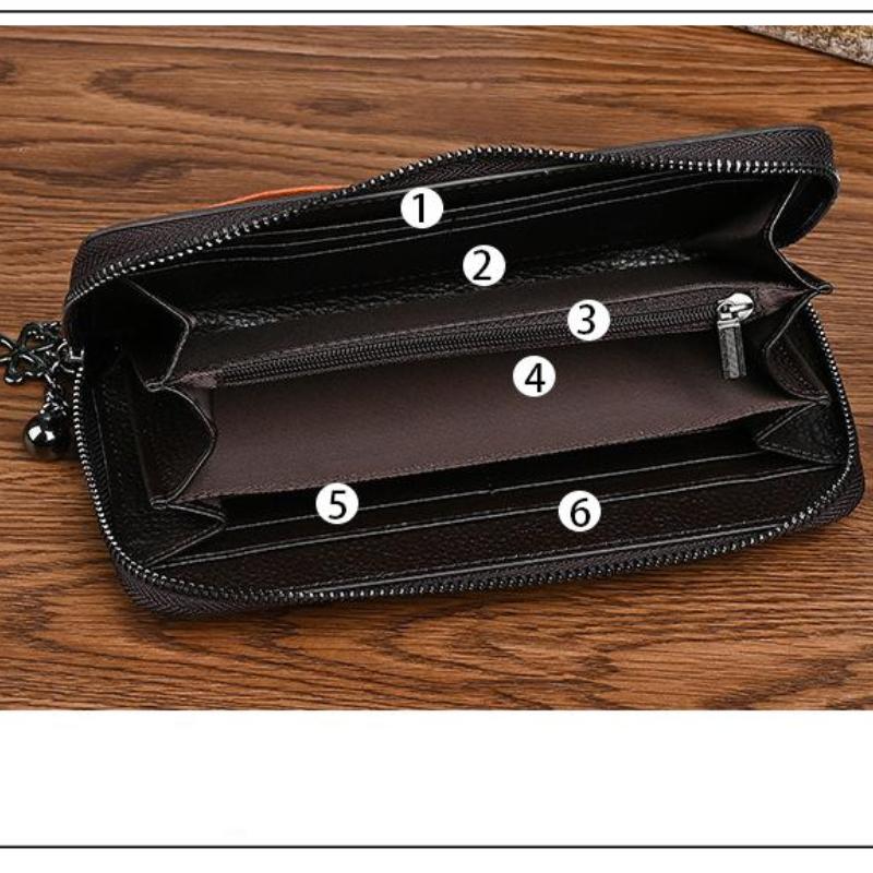 Johnature Vintage Wallet Genuine Leather Deer Head Embossed Women Long Wallets Natural Real Cowhide Hand Purse