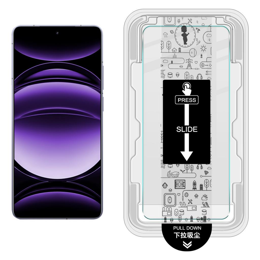 IMAK Seria H Dla Realme GT 6 5G Szkło Hartowane Ochraniacz Ekranu Folia Instalacyjna Bez Pyłu (Odblokuj odcisk palca)