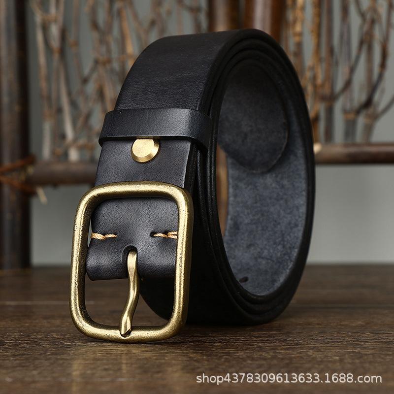 

Ремінь. Чоловічий італійський ретро-потертий перший шар із чистої шкіри великої рогатої худоби, модний універсальний ремінь 100cm