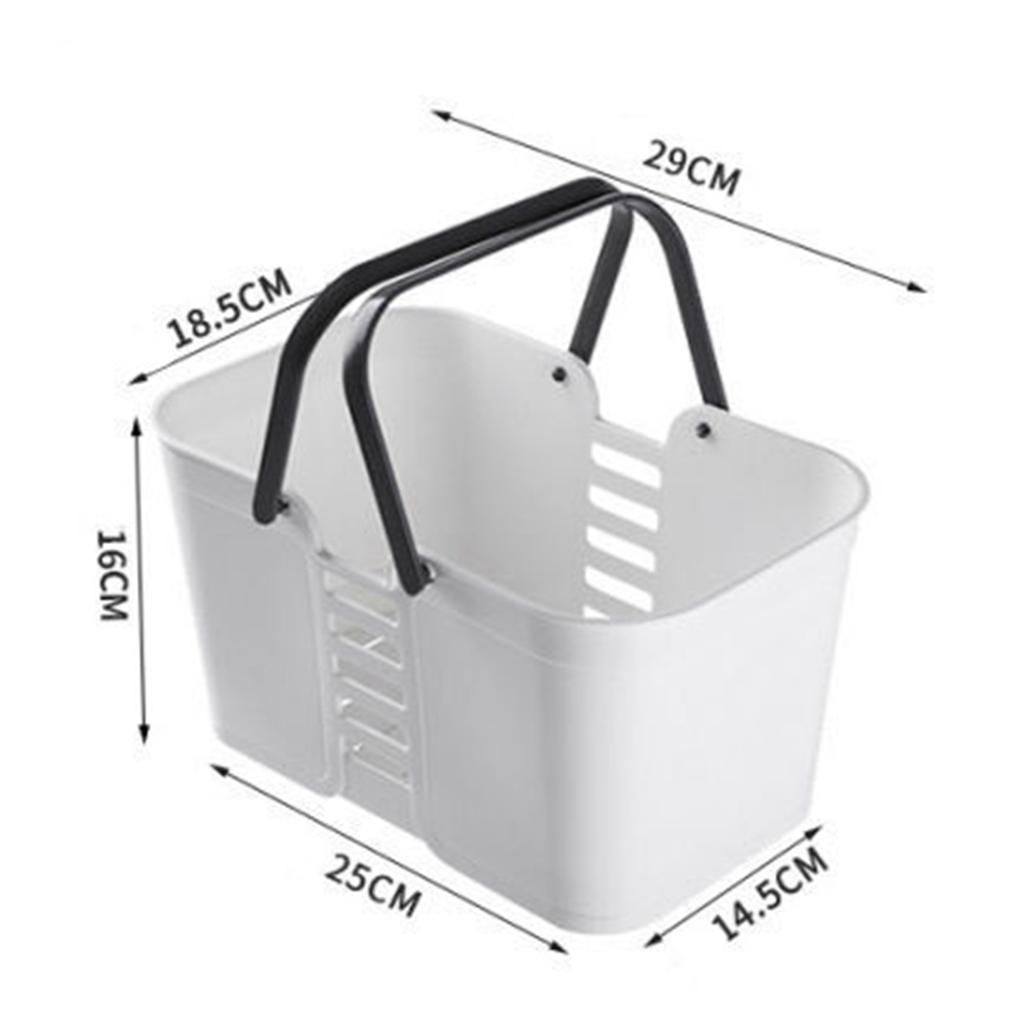 Bathroom Storage Basket Plastic Handheld Large Capacity Draining Thickened Heightened Square Toiletr