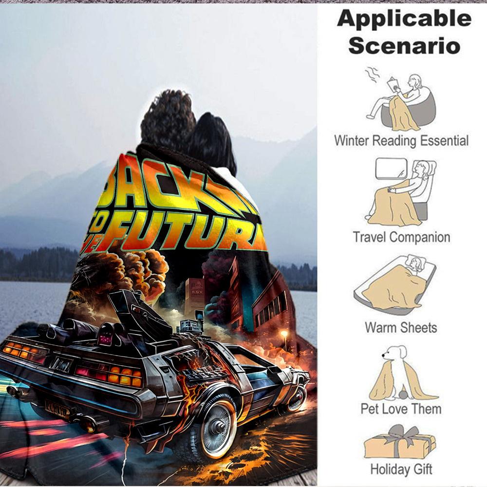 1PC Back to the Future Blanket, Throw For Sofa, Bed, Travel, Camping, Livingroom,
