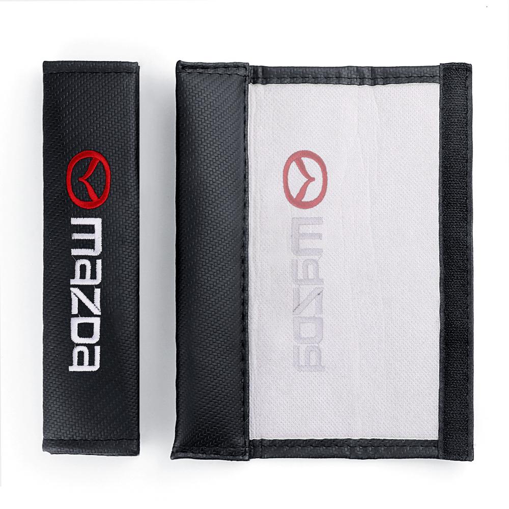 Car Carbon Fiber Seat Belt Cover Shoulder Pad Protection Shoulder Car Accessorie For Mazda 2 3 6 7 Axela CX-5 CX-3 Demio MS MPS