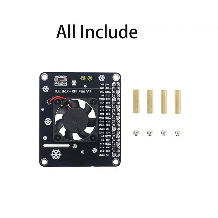 For Raspberry Pi 4B/3B+/3B Case Extension Board Heat Sink with Cooling Fan