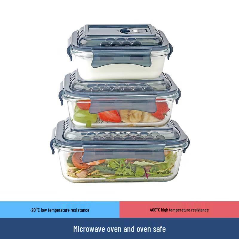 Набор прямоугольных стеклянных контейнеров для хранения продуктов