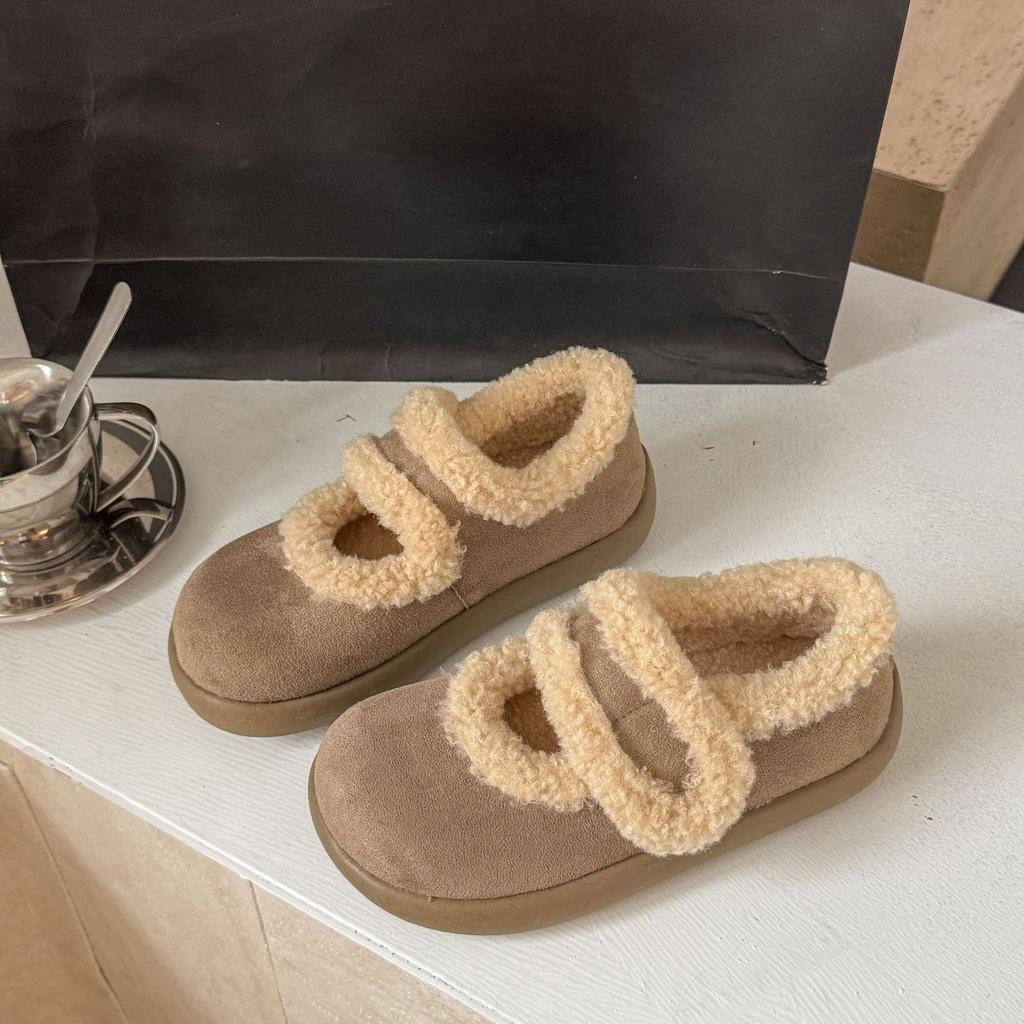 Mary Jane Snow Boots Women's Winter New Student Versatile Light Mouth Velvet Cotton Shoes