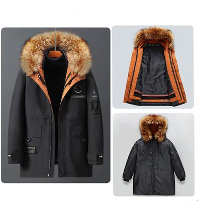 Plus Size Fat Men's Removable Inner Liner Cotton Coat Men's Coat Plus Fat Enlarged Fur Collar Style Down Cotton Coat Winter Cotton Jacket 4XL-10XL