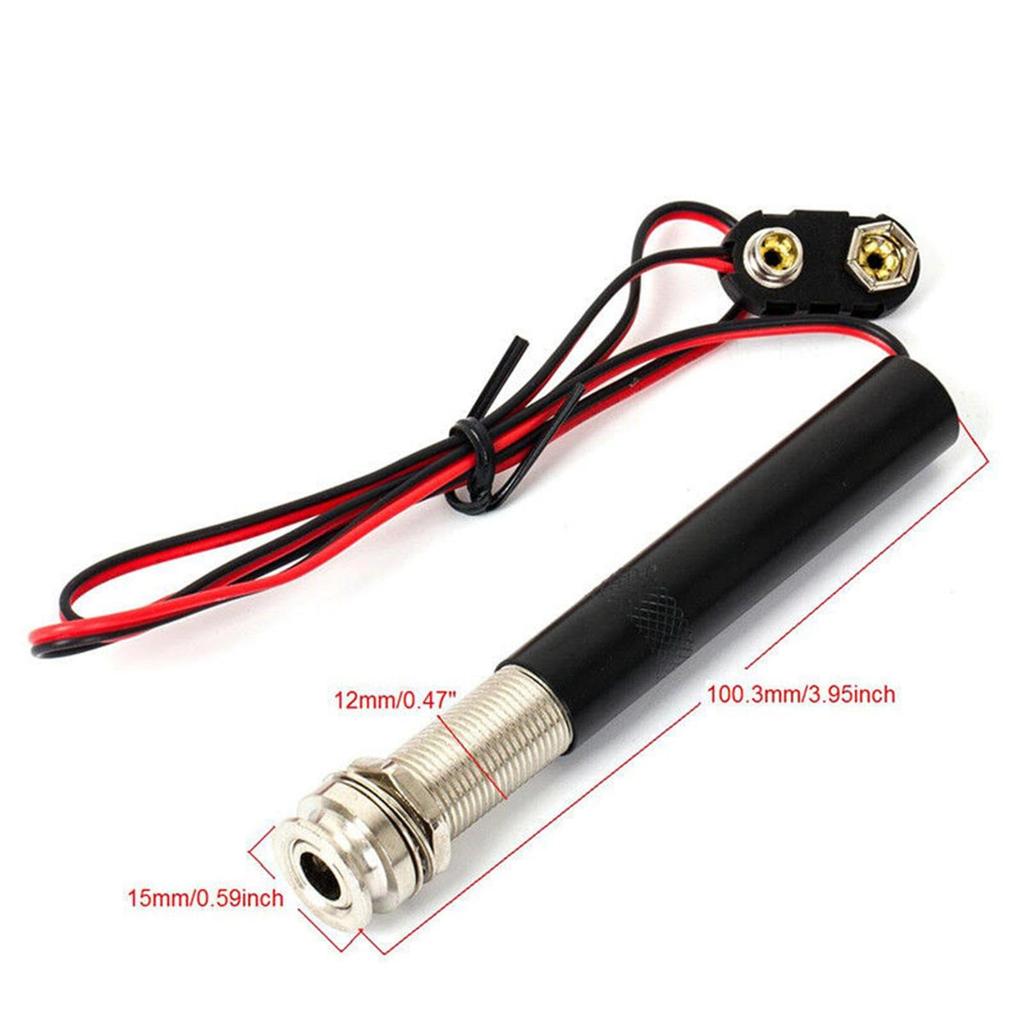 2023 Endpin Jack Preamp Pickup + Piezo Pickup + Bag Preamp Active Piezo Pickup Kit for Acoustic Guitar Parts