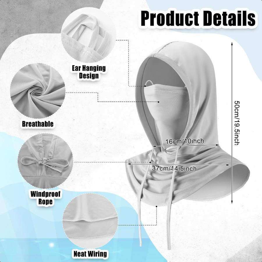 

6 шт. Летний балаклава и нарукавники Защита от солнца Капюшон Дышащая маска на всю голову Покрытие лица для мужчин и женщин Мотоцикл United States